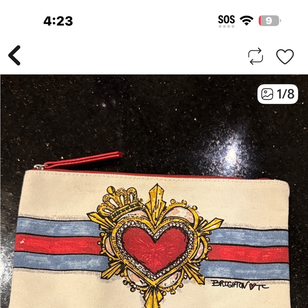 Brighton Canvas Pouch with Heart Design